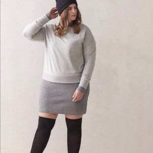 Addition Elle Women Gray French Terry Grey Sweatshirt Plus Size 1X